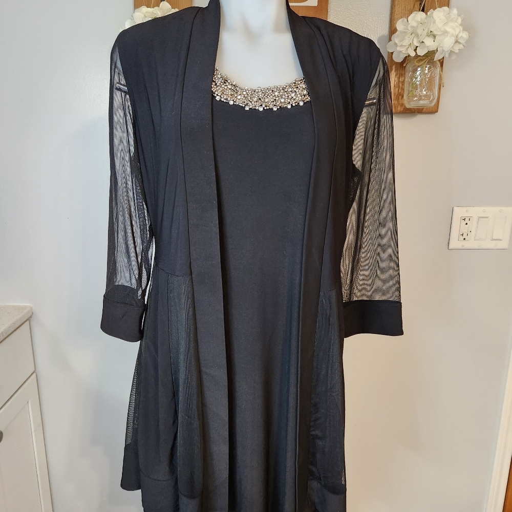 R&M Richards Women’s Two-Piece Embellished Sheath Dress with Jacket NWT